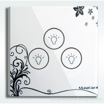 3 keys, UK style, 5% off, touch switch+wall switch, crystal